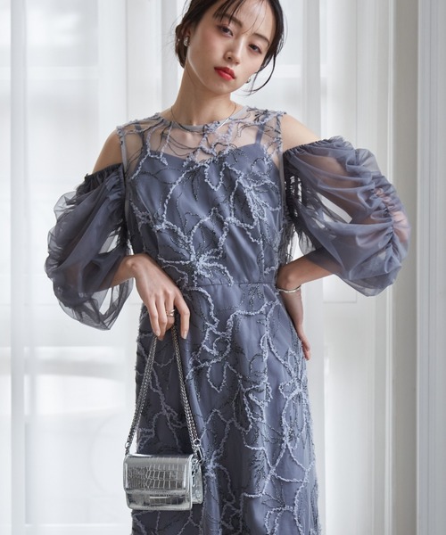 RANAN フェザーレースドレス 結婚式 お呼ばれ オケージョンドレス anne by RANAN パーティードレス ドレス 「3WAY/袖取り外し可能