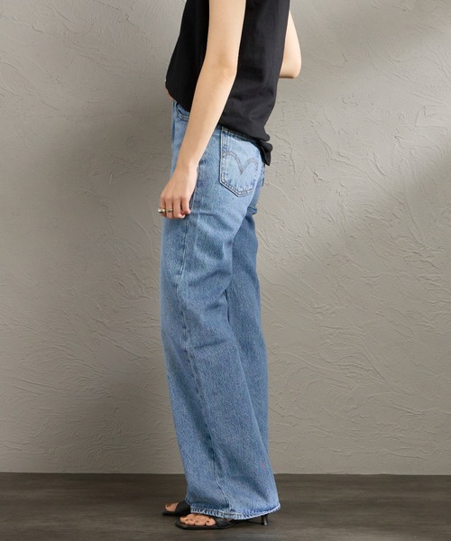 ワイドパンツ ジーンズ デニム デニムパンツ 「LEVI’S/リーバイス」 RIBCAGE ワイドシルエット ハイライズストレートデニム レディースの画像