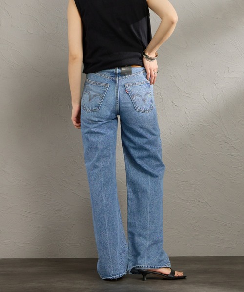 ワイドパンツ ジーンズ デニム デニムパンツ 「LEVI’S/リーバイス」 RIBCAGE ワイドシルエット ハイライズストレートデニム レディースの画像