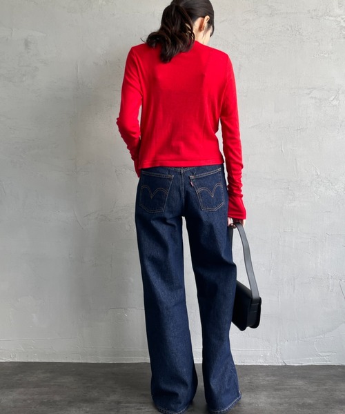 ワイドパンツ ジーンズ デニム デニムパンツ 「LEVI’S/リーバイス」 RIBCAGE ワイドシルエット ハイライズストレートデニム レディースの画像