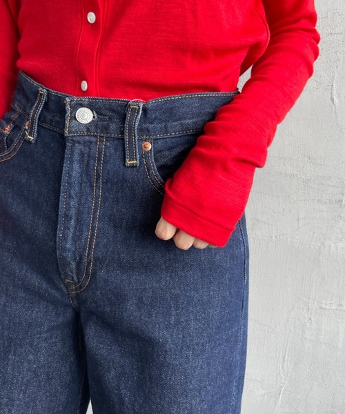 ワイドパンツ ジーンズ デニム デニムパンツ 「LEVI’S/リーバイス」 RIBCAGE ワイドシルエット ハイライズストレートデニム レディースの画像