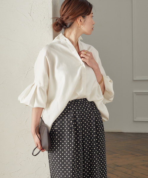 「VERMEIL par iena」 長袖ブラウス FREE ホワイト レディース_画像7