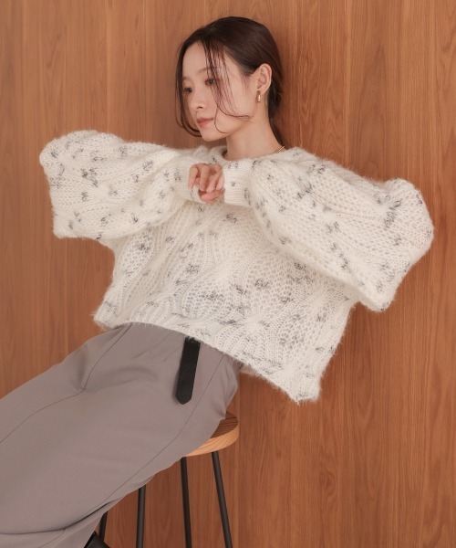 「Bab」 長袖ニット FREE ホワイト レディース_画像2