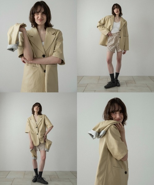 lawgy（ラウジー） コート アウター 2way sleeve embroidery jacket