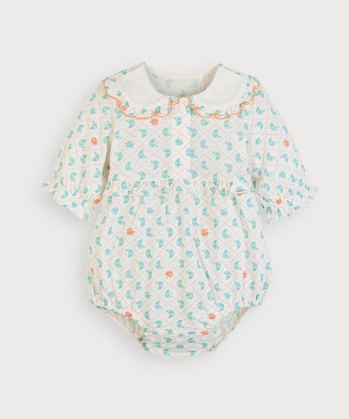 ベビー服 ロンパース サン＆ムーン七分袖ボディスーツ : ZOZOTOWN