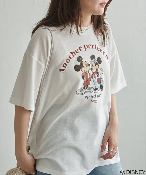 MICKEY MOUSE（ミッキーマウス） tシャツ 梨地 ミッキーマウス＆ミニー