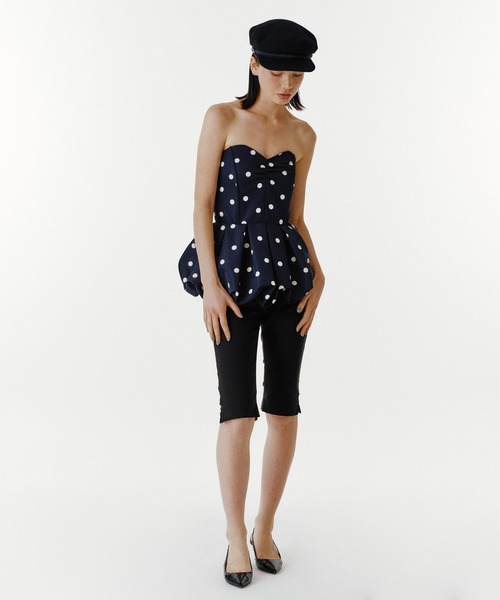 ブラウス シャツ UNUS / Dot Bare Blouse レディースの画像
