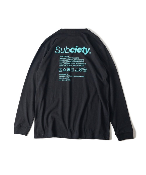 「Subciety」 長袖Tシャツ SMALL ホワイト×ブラック メンズ_画像3