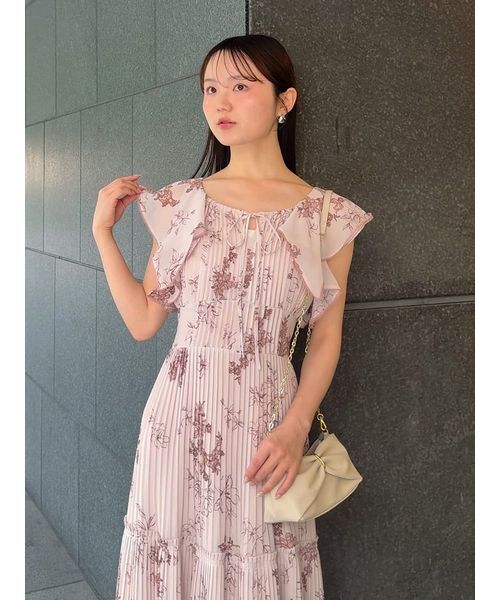 SNIDEL（スナイデル） ワンピース プリーツプリントワンピース