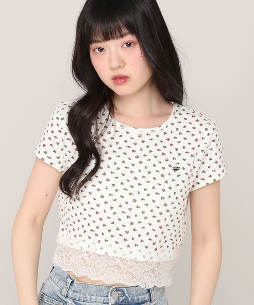 Heather（ヘザー） tシャツ 半袖 アソートレーストリムTEE 999601