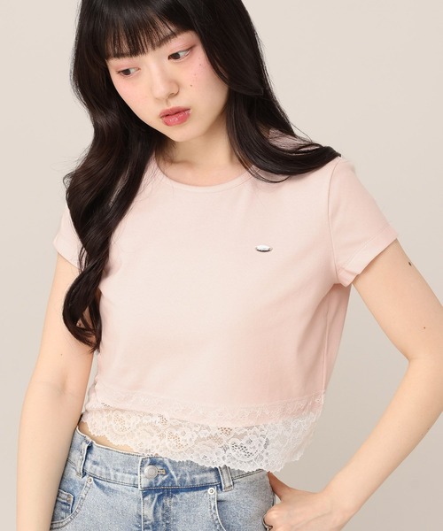 Heather（ヘザー） tシャツ 半袖 アソートレーストリムTEE 999601