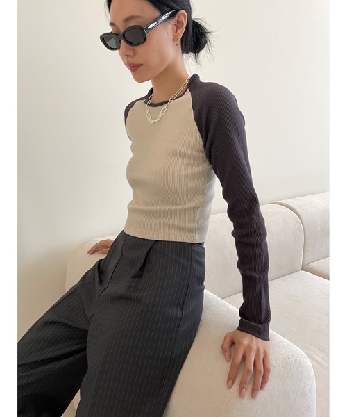 「Didot.showroom」 長袖カットソー FREE チャコール レディース_画像3