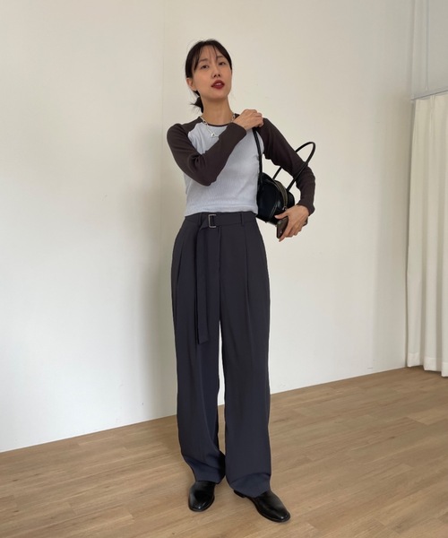 「Didot.showroom」 長袖カットソー FREE チャコール レディース_画像7