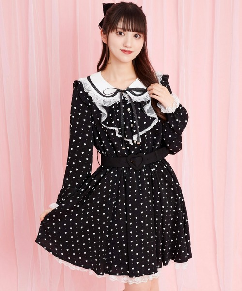 「Secret Honey」 長袖ワンピース MEDIUM ブラック レディース_画像4
