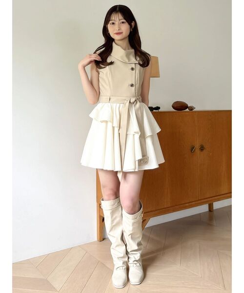 dazzlin ボリュームフリルトレンチミニワンピース dazzlin（ダズリン） ワンピース ボリュームフリルトレンチミニ