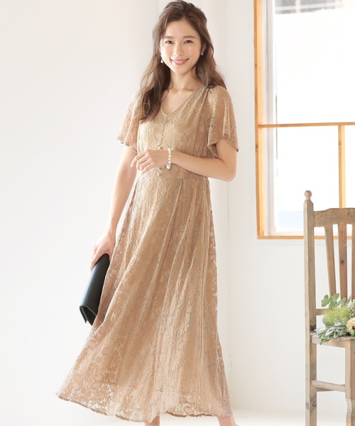「PourVous」 「haremode」半袖ワンピース M ブラウン レディース_画像5
