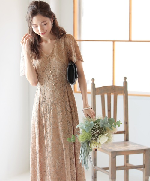 「PourVous」 「haremode」半袖ワンピース M ブラウン レディース_画像6