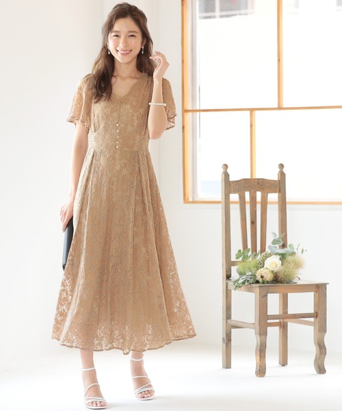 「PourVous」 「haremode」半袖ワンピース M ブラウン レディース_画像7