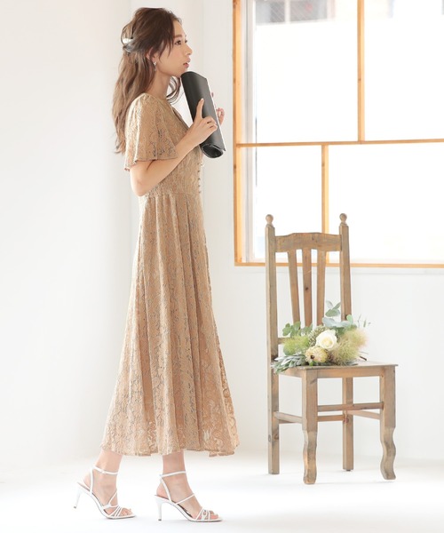 「PourVous」 「haremode」半袖ワンピース M ブラウン レディース_画像8
