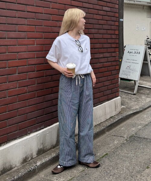 「GEVACO」 半袖Tシャツ LARGE グレー レディース_画像2