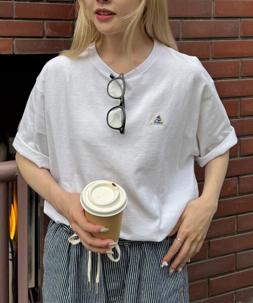 「GEVACO」 半袖Tシャツ LARGE グレー レディース_画像3