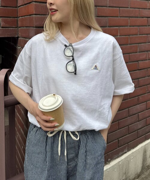 「GEVACO」 半袖Tシャツ LARGE グレー レディース_画像5