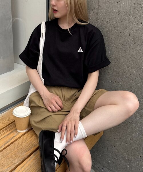 「GEVACO」 半袖Tシャツ LARGE グレー レディース_画像7