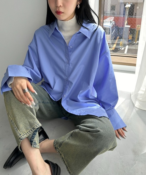 「feepur」 長袖シャツ MEDIUM ブルー レディース_画像4