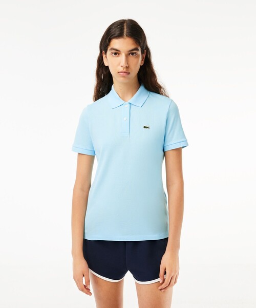 ✨LACOSTE 爽やかな水色 レディースポロシャツ size40/8 ✨最安値 LACOSTE（ラコステ） ポロシャツ ポロ コットン100% ピケ ポロシャツ
