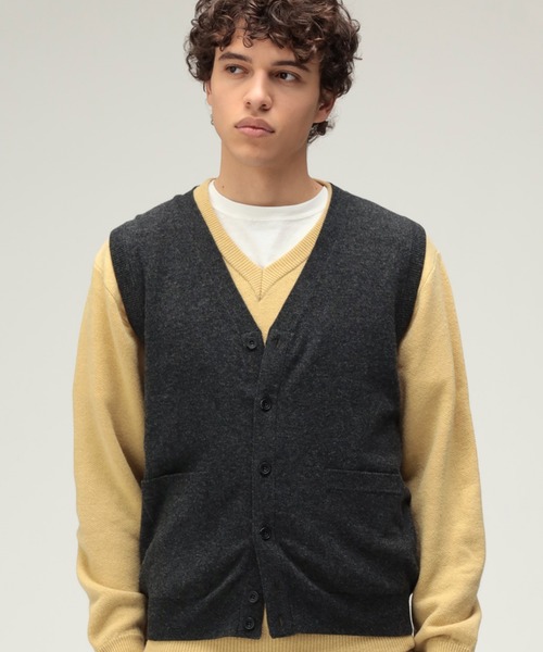 極美品★ビームスプラス ニットベスト L BEAMS+（ビームスプラス） ベスト ジレ BEAMS PLUS / ボタン ニット