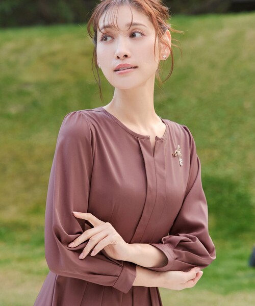 Tiaclasse ワンピース キーネックフレアワンピース : ZOZOTOWN Yahoo