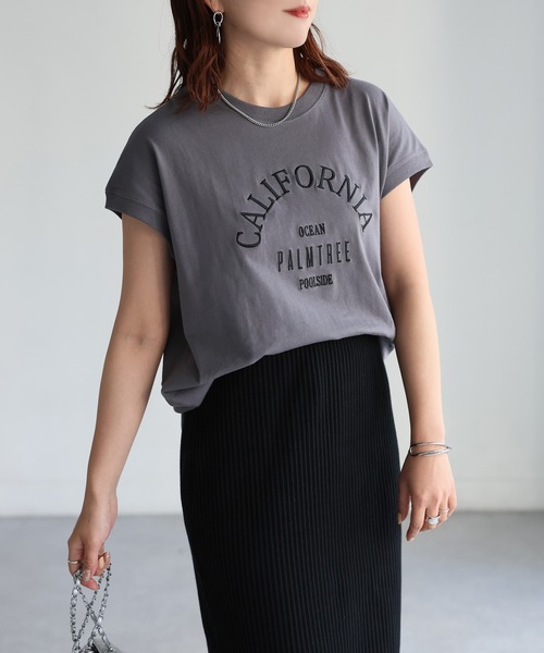 Riberry（リベリー） tシャツ 半袖 ロゴ刺繍フレンチTシャツ