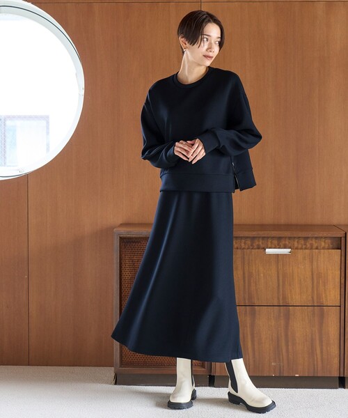 専用です　BEAUTY FORM JERSEY セミフレア スカート ブラック色 UNFILO（アンフィーロ） スカート 「新色登場」BEAUTY FORM JERSEY