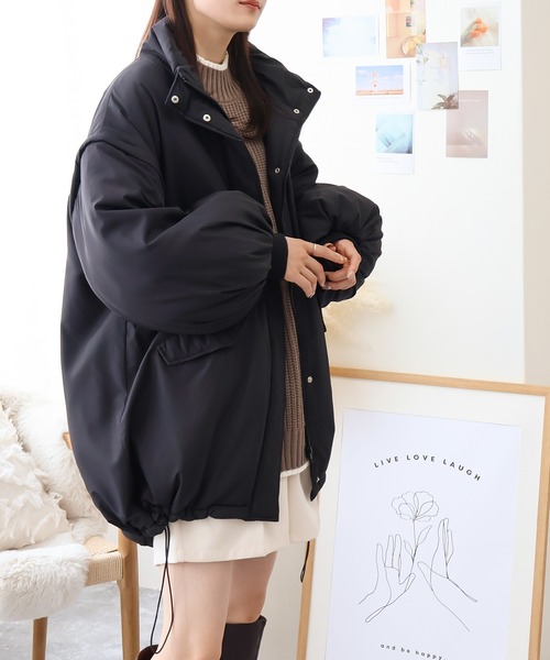 ベスト ジレ 2WAYスタンドカラーキルトコート/キルティングベスト レディース