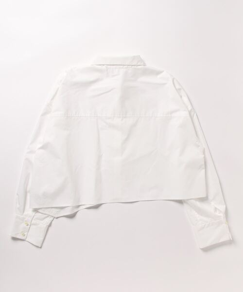 ブラウス シャツ cotton stripe midriff shirt(コットンストライプミドリフ丈シャツ) レディース セール】cotton stripe midriff shirt(コットンストライプミドリ