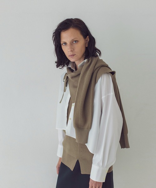 ブラウス シャツ cotton white midriff shirt(コットンミドリフ丈シャツ) レディース DRESSLAVE ブラウス シャツ cotton white midriff shirt