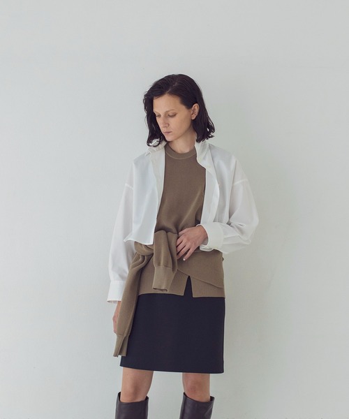 DRESSLAVE ブラウス シャツ cotton white midriff shirt