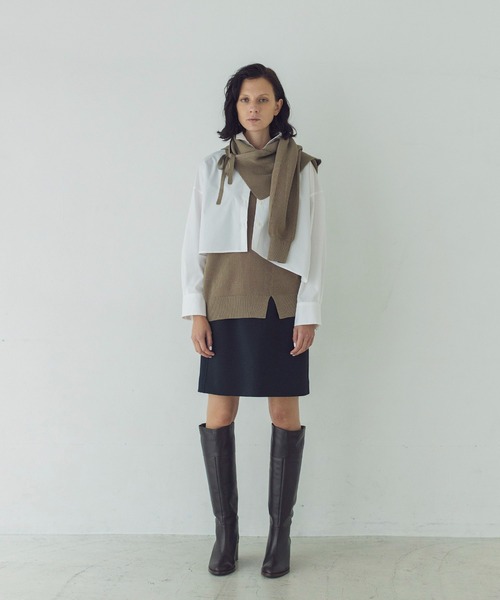 DRESSLAVE ブラウス シャツ cotton white midriff shirt