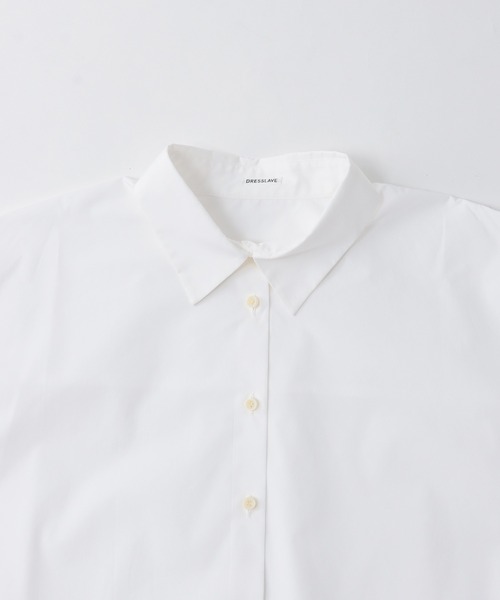 ブラウス シャツ cotton white midriff shirt(コットンミドリフ丈シャツ) レディース DRESSLAVE ブラウス シャツ cotton white midriff shirt