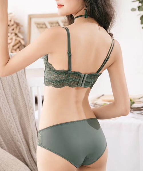Lace Ladies ブラジャー ショーツセット カットアウト風クロス