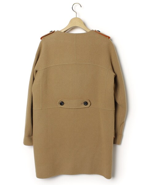 BURBERRY BLUE LABEL」 ノーカラーコート 38 ベージュ レディース 