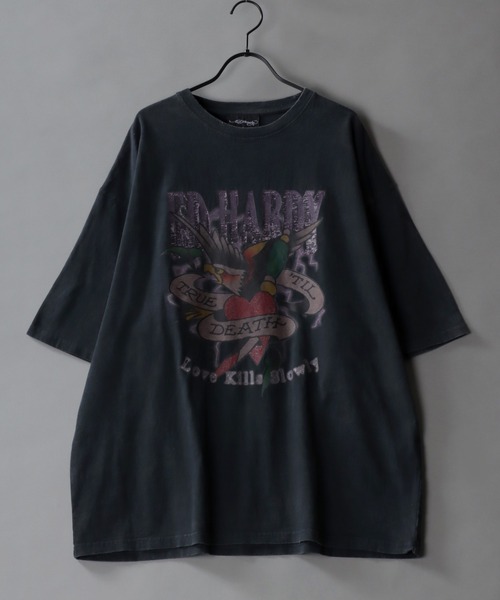 tシャツ Tシャツ メンズ Ed Hardy/エド・ハーディー ピグメント加工 ヴィンテージライク ロックプリント 半袖Tシャツ｜zozo｜15