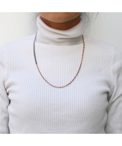 ネックレス オルタナティブ チェーン ネックレス シルバー925/10金イエローゴールド メンズ レディース メンズ レディースの画像