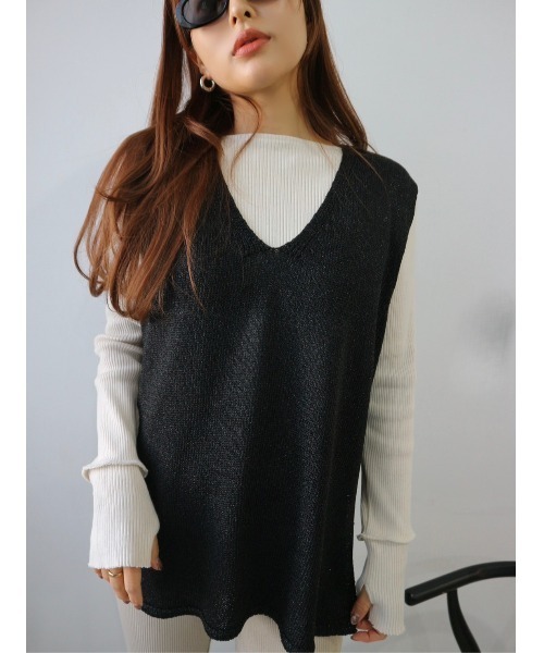 ベスト ジレ Glitter Knit Vest レディース TRUNC 88 ベスト ジレ Glitter Knit Vest レディース : ZOZOTOWN