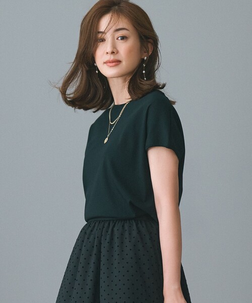 tシャツ 「接触冷感/洗える」フレンチスリーブ IT TEE レディース 23区 tシャツ 「接触冷感/洗える」フレンチスリーブ IT TEE