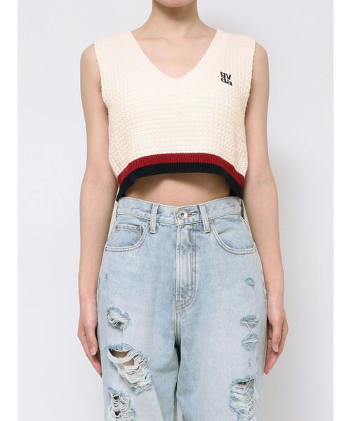 GYDA ニット セーター Square gyda Vネックラインニットトップス