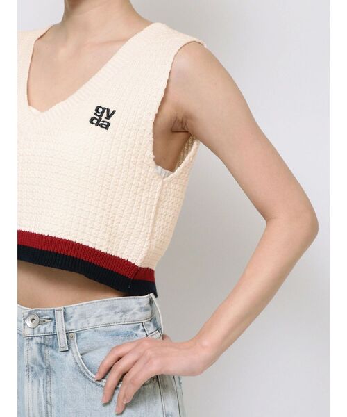 GYDA ニット セーター Square gyda Vネックラインニットトップス