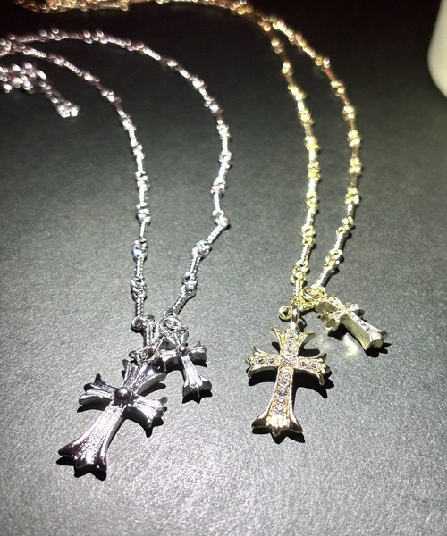 1004ST ネックレス シルバー ゴールド クロス ネックレス メンズ