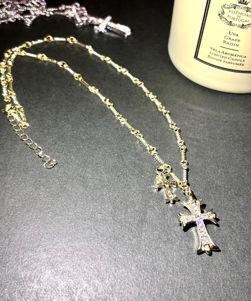 1004ST ネックレス シルバー ゴールド クロス ネックレス メンズ