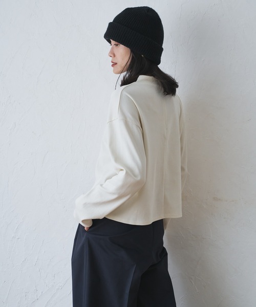 tシャツ ハイネックワイドプルオーバー -手洗い可- レディース